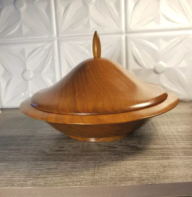 LAPACHO S&H Handcrafted Primavera Wooden Bowl With Lid