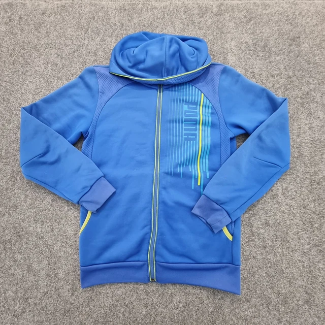 PUMA Jumper Kids LARGE blue Hoodie Long sleeve modern Winter fleece Size L