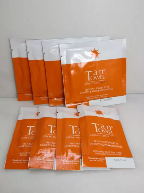 Tan Towel Self Tan Towelette Medium To Dark Plus - 4 Half Body & 4 Total Body