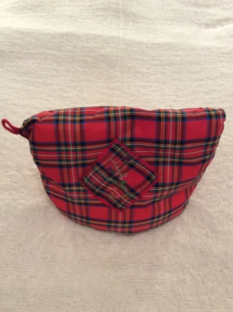 Handcrafted Vintage Retro Tartan Scottish Tea Cosy embroidered