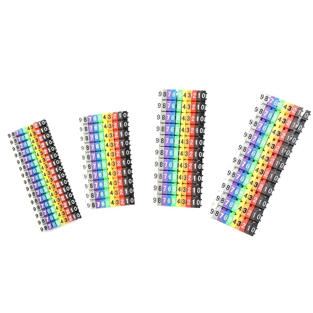 Tubes De Marquage Numériques PVC - Lot De 10, 0 à 9, Antidérapants - Pour Câbles électriques 2,5 Mm² - 8