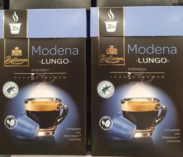 2 BOXES X 20 Capsules Bellarom Espresso Pods Lungo Nespresso Compatible