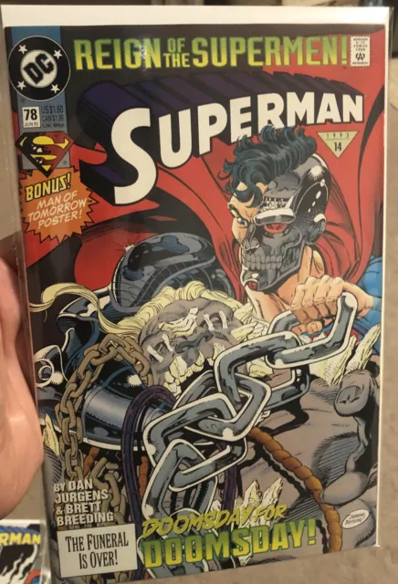 Superman #78 Dc Comics 1993 Doomsday Reign Of The Supermen Sent In Mailer
