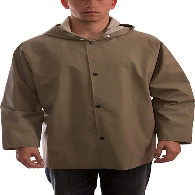 Magnaprene Flame Resistant Rain Jacket, Tan, Medium
