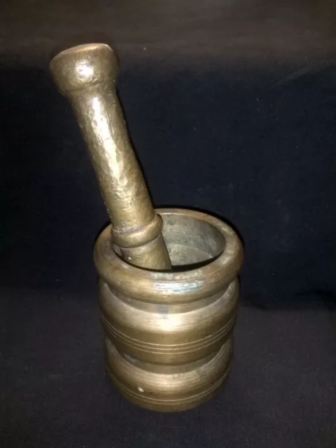 Antique Traditional Indian Ethnic Brass Morter and Pestel Big Size Collectible #