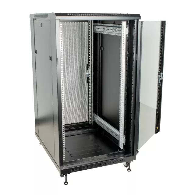 HMF 65709-02 - Armoire réseau, armoire serveur 19 - 9 U - Profondeur 400  mm - Porte en verre - Noir : : Informatique