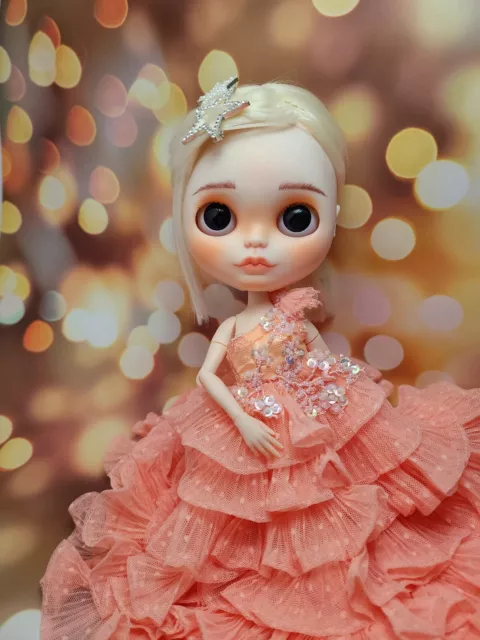 "Princesa Encaje Noche Fiesta Vestido Hecho a Mano Trajes Blythe Muñeca Ropa 12"