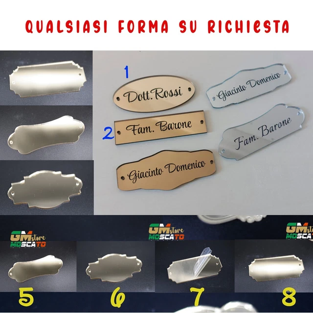 Targhetta Personalizzata Per Cassetta Postale - 12,5x5 Cm Con Nome E Numero - Foto 2