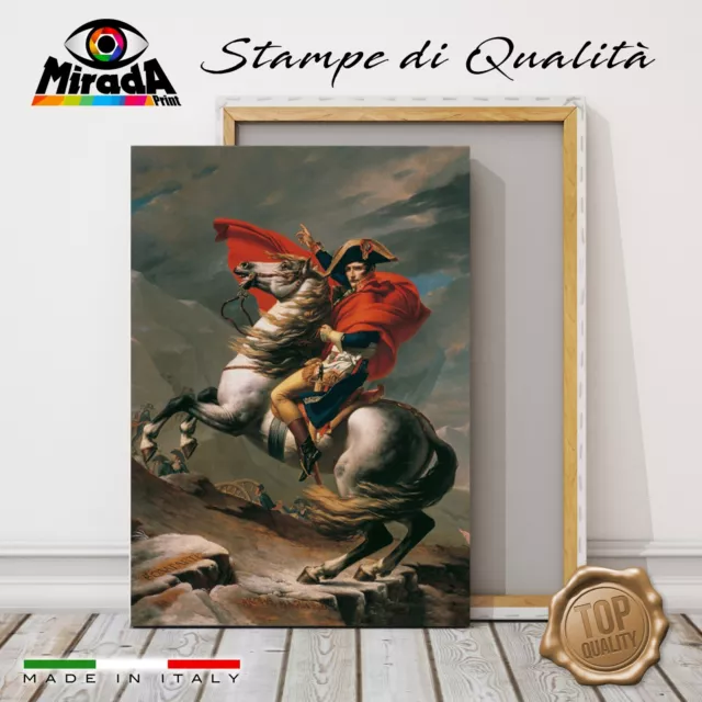 QUADRO Jacques-Louis David Napoleone a Cavallo San Bernardo STAMPA TELA CANVAS