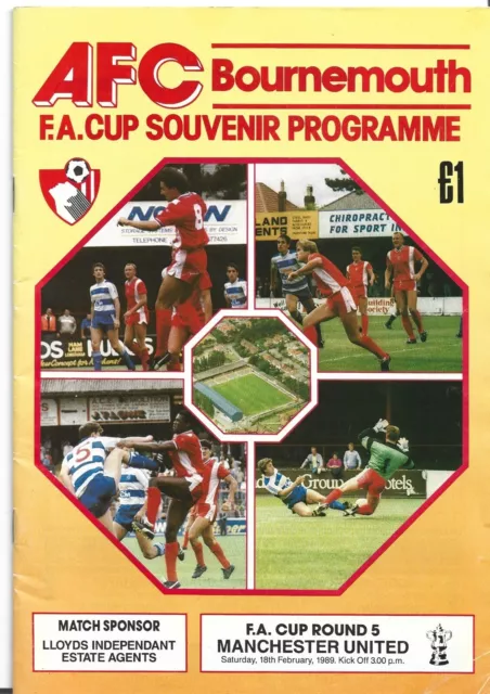 Bournemouth v Manchester United, 18 February 1989, FA Cup 5th Round