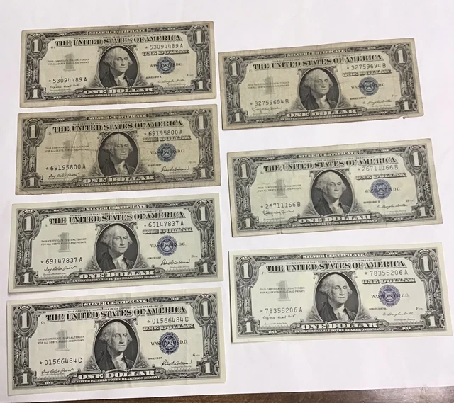 1957 Silver Cert. Star Notes Blue Seal. Set # 2