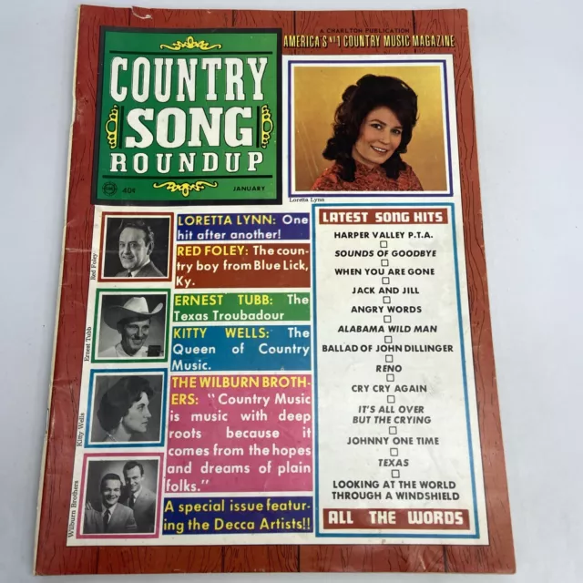 Country Song Roundup Magazine January 1969 Loretta Lynn and Red Foley