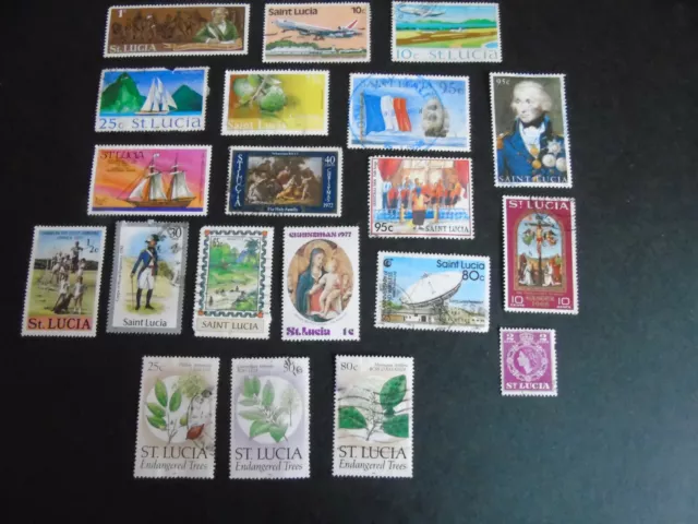 St Lucia - selection of  20 used stamps and all different