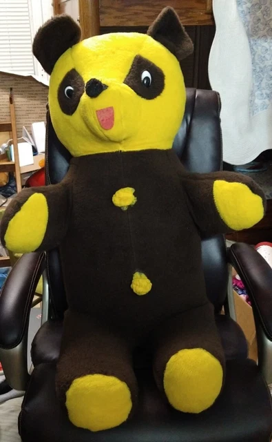 VINTAGE JUMBO BROWN BEAR Human size Plush Teddy Bear 45" USA FAIR TOY