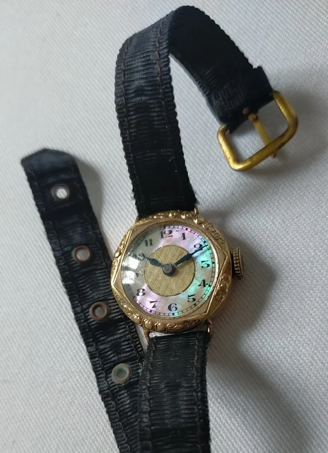 Montre Mécanique Vintage Femme Art Déco Années 50 - Plaqué Or Rose, Cadran Nacré