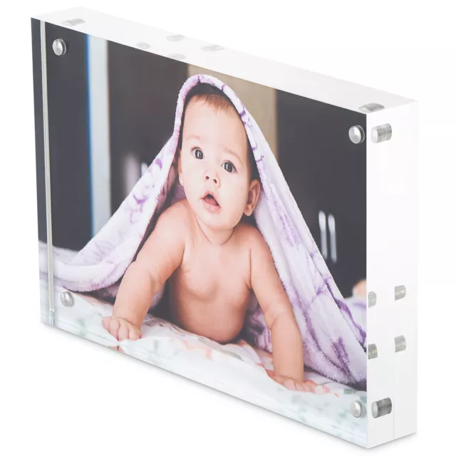 Free Standing 6 x 4 Acrylic Photo Block /Picture Frame Use Portrait or Landscape