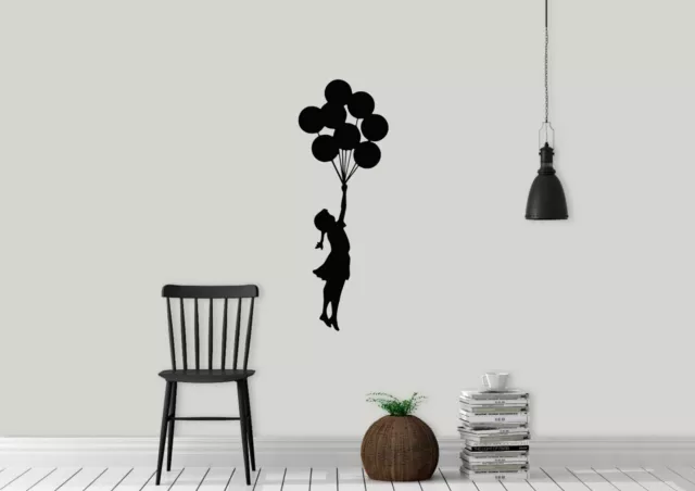 Banksy Style Girl With Balloons Graffiti Design Wall Art Decal Vinyl Sticker