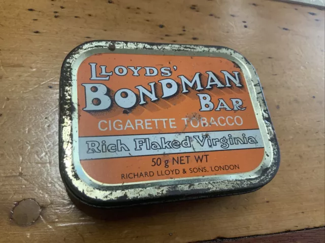 Vintage Loyds Bondman Bar Cigarette Tobacco Tin
