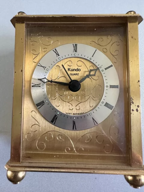 Kundo Kieninger & Obergfell Brass Desk, Mantel or Shelf Clock