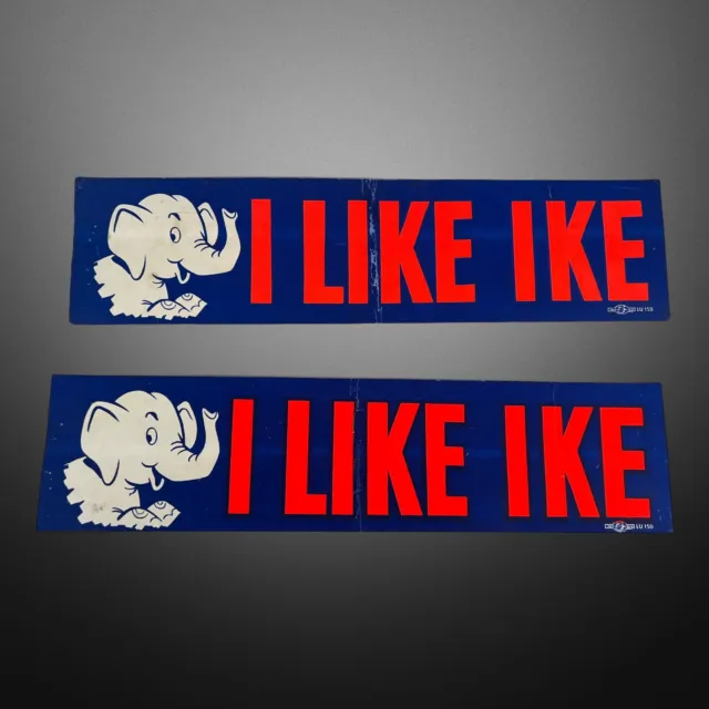 Vintage I Like Ike Political Bumper Sticker