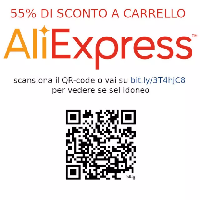 Aliexpress 55% Coupon Buono Sconto Voucher Codice  smart-code leggi descrizione