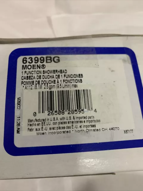 Moen 6399BG Single-Function 3-5/8 in. Shower Head, Brushed Gold