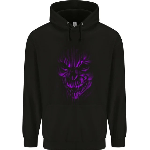 Demon Skull Devil Satan Grim Reaper Gothic Mens 80% Cotton Hoodie