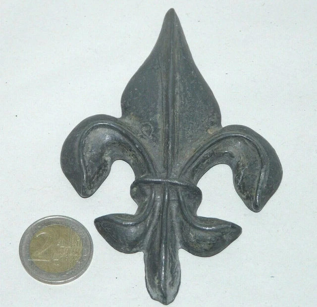 Broche Vintage Fleur De Lys En Or Avec Cristaux - Ancienne, Sans Défaut, Bijou Ancien #5821