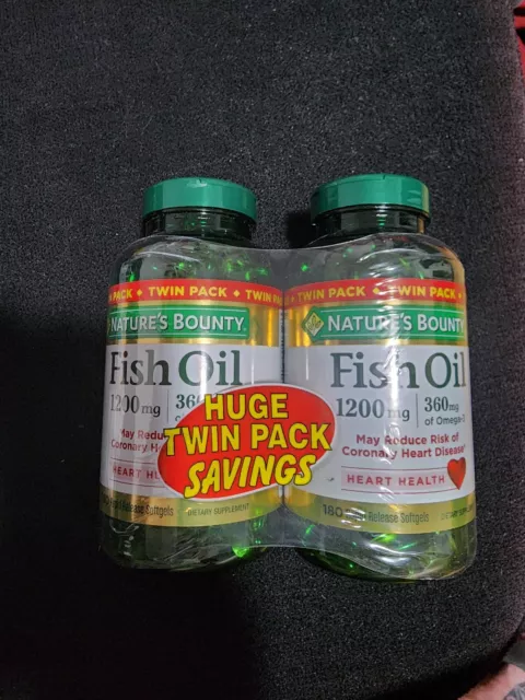 Nature’s Bounty Fish Oil Omega-3 1200mg Softgel - 180 Count (2 Pack)