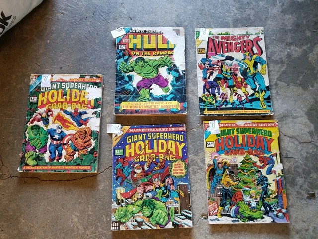Vintage GIANT Comic Books - THE HULK  Lot 5  Marvel Comics AVENGERS RARE