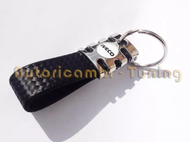 Key Ring Car For Iveco False Carbon Black