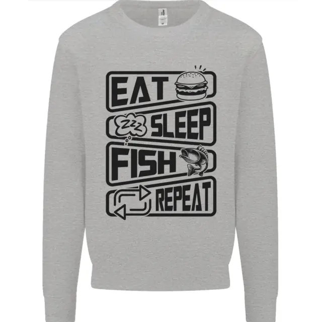 Eat Sleep Fish Repeat Funny Fishing Mens Sweatshirt Jumper