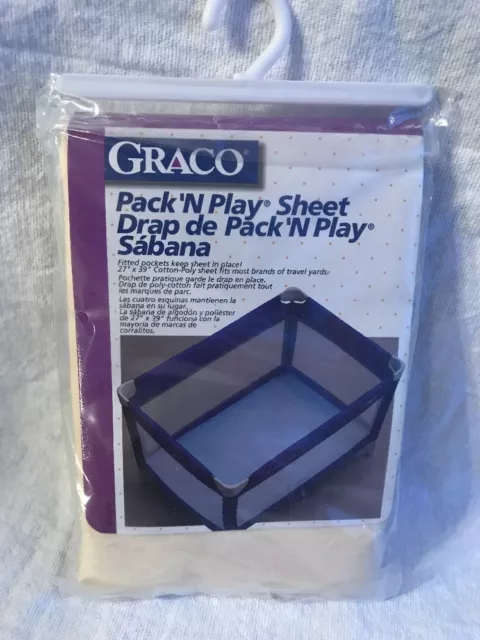 Graco Pack 'n Play Sheet Cream  Cotton Blend with Fitted Pockets