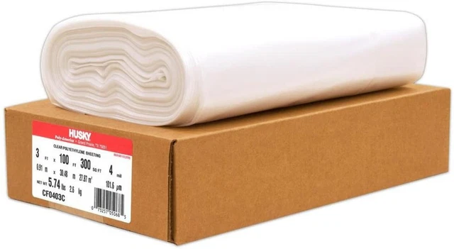 3 ft. x 100 ft. Clear 4 mil Plastic Sheeting