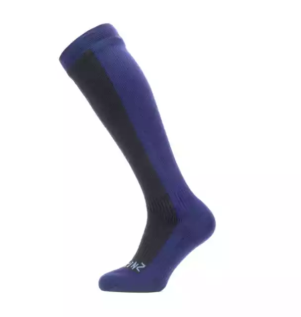 SealSkinz Waterproof Cold Weather Knee Length Socks - Black / Navy Blue