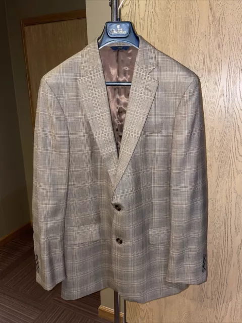 Mens Blazer Sport coat Jacket Brooks Brothers 346 40L Brown Plaid