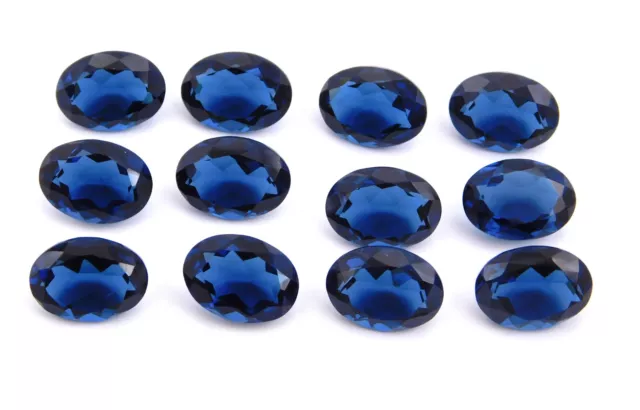 10x14 MM Lab Created Benitoite Oval Cut Lot Loose Gemstone For Jewelry P-2665