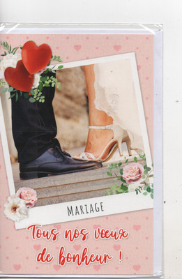 Carte Mariage Tous Nos Voeux De Bonheur 17 X 11 Cm Eur 3 40 Picclick Fr