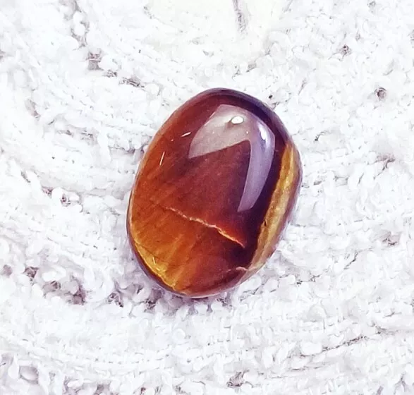 Natural Tiger Eye Cabochon Loose Gemstone 8.10 Ct Certified With Free Gift