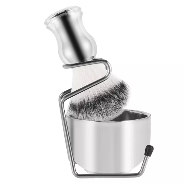 Shaving Set Soap Bowl + Shaving Brush + Stand Holder, Stainless Steel +6063