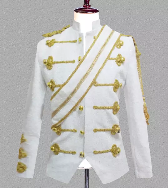 White Sequin England Style Party CoatGentlemen Jacket 2 color costume S-3XL