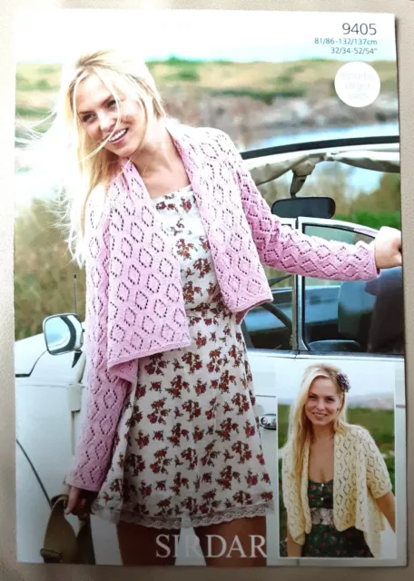 New Original Sirdar Calico Dk Ladies Cardigan 32"- 54"  Knitting Pattern  9405