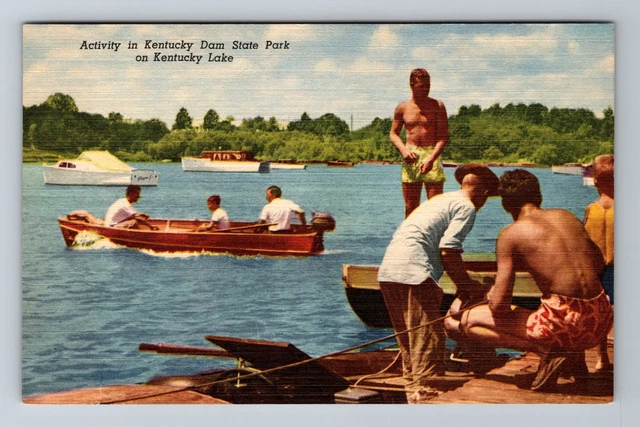 Gilbertsville KY-Kentucky, Lake at Kentucky Dam State Park, Vintage Postcard