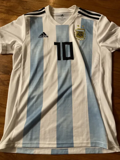 Lionel Messi 2018 Adidas Argentina Home World Cup Men Size Medium Shirt/Jersey