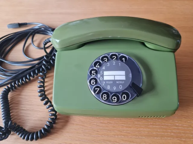 Altes Telefon mit Wählscheibe grün Original Post Telefon 70/80er Jahre Vintage