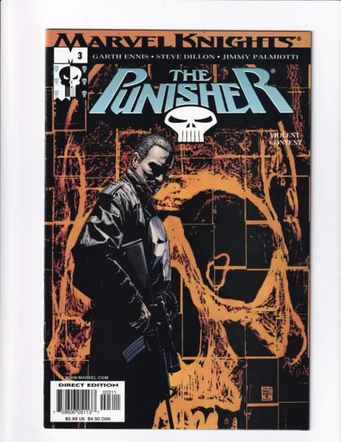 Punisher #3 2001 NM Marvel Knights Tie in Garth Ennis Tim Bradstree Bag/Boarded