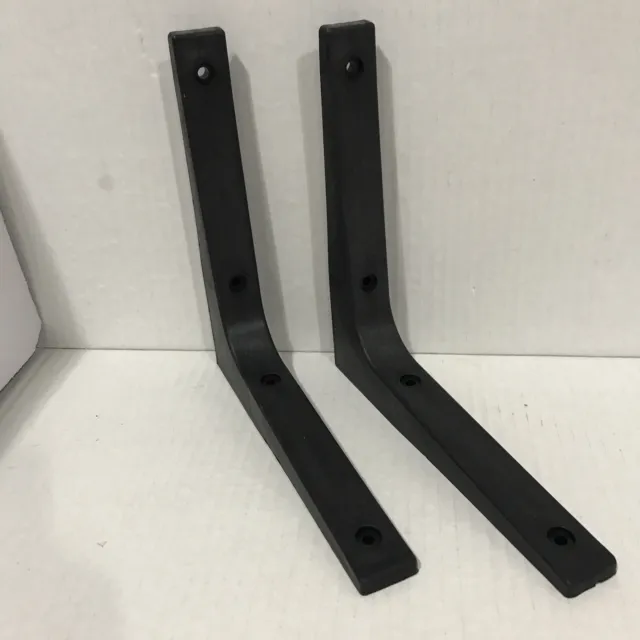 2- 7" x 7" Heavy Duty Black Plastic Resin Shelf Brackets (LB-3)