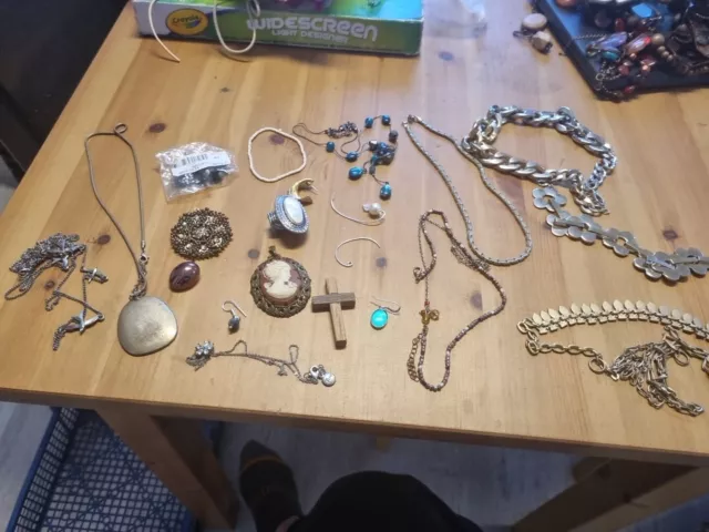 Job Lot Mixed Costume Jewellery Broken, Spares, Repairs, Crafting