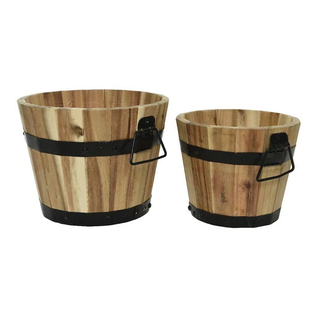Set de cubos EDM Con asas Barril Madera [2 Piezas]