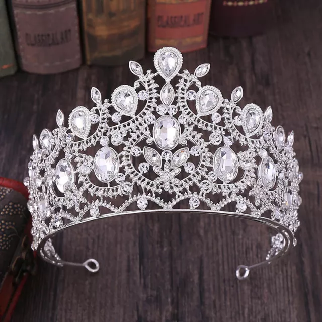 Vintage Baroque Crystal Crown Bridal Wedding Headwear Tiara Hair Accessories AU